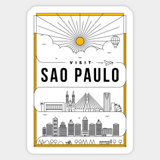 Sao Paulo Minimal Lineal Poster Sticker